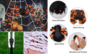 Huge 4.1FT Fake Spider | Web Included | Halloween Special