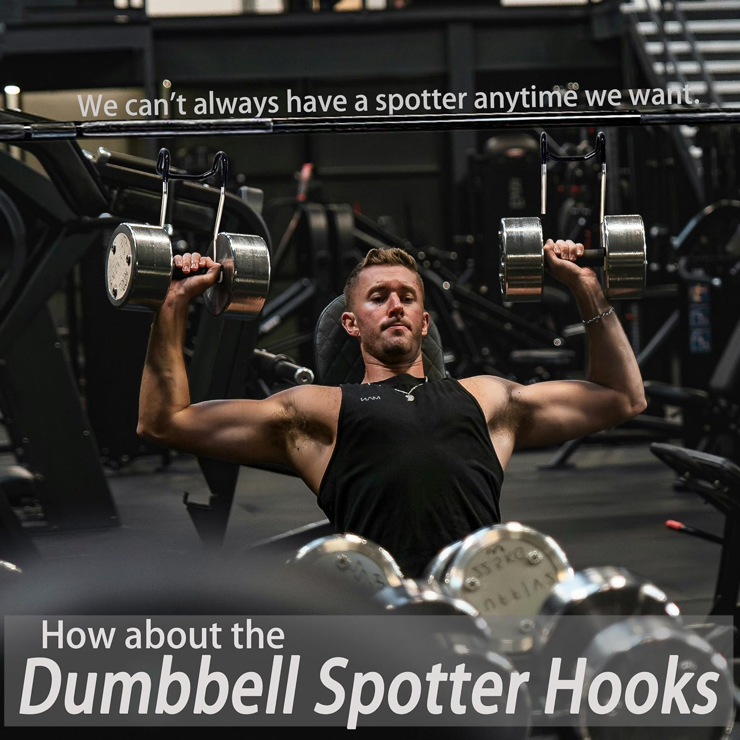 Hook Pro 2025 | Dumbbell Spotter Hooks | Strong Steel Frame | Heavy Duty