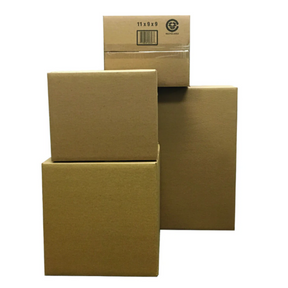 Corrugated Shipping/Storage Box - 10" L x 10" W x 10" H - Kraft - 25 Pack & Kraft Paper Packing Tape with Dispenser Bundle