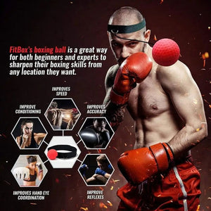 MMA Gear Boxing Ball - Boxing Reflex Ball with Adjustable Strap - Interactive Boxball App Integration - 1 Pack