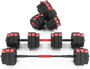 Adjustable Dumbbells Weight Set Barbell Convertible 33lbs for Each Dumbbell 66 LBS TOTAL